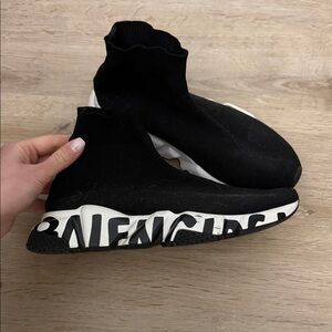 Balenciaga Black and White Sock Sneakers